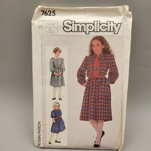 Simplicity Girls Dress 7625 Size 7 8 10 UNCUT Loose Fit